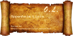 Oppenheim Lívia névjegykártya